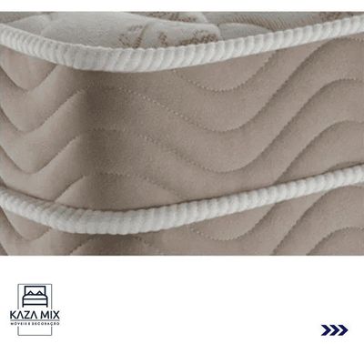 Cama + Box Bau Airtech Colchão Ortobom Viuva Springpocket Cinza