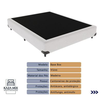 Cama + Box Airtech Colchão Ortobom Viúva 128cm Springpocket Branco