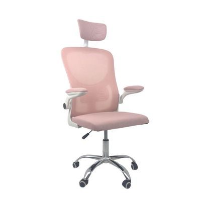 Kit 3 Cadeiras De Escritório Diretor Oficial Vegas Com Apoio Rosa Branco