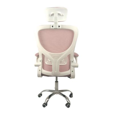 Kit 3 Cadeiras De Escritório Diretor Oficial Vegas Com Apoio Rosa Branco