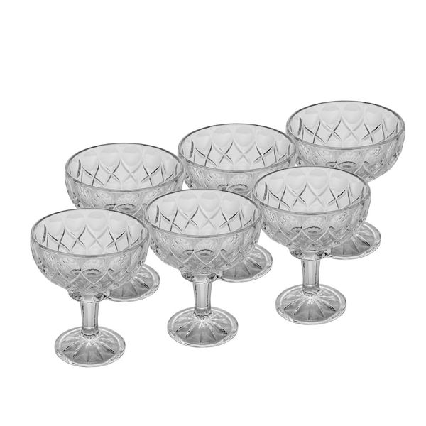 Conjunto de Taças para Sobremesa Wolff Angel em Cristal 260ml – 6 Peças Transparente