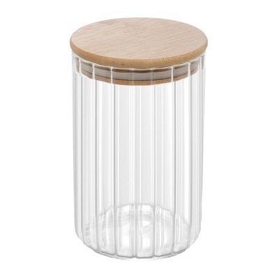 Porta Mantimento Wolff 700ml Vidro Borossilicato Tampa Bambu Transparente