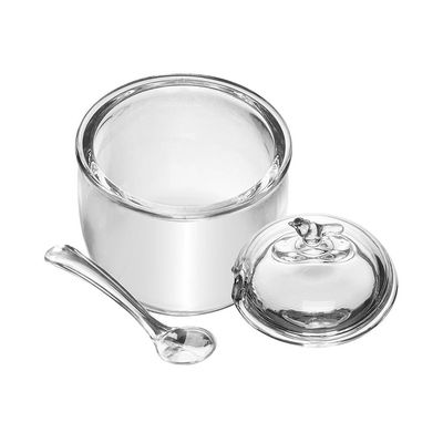 Açucareiro com Colher e Tampa Wolff Bird 150ml Cristal Ecológico Transparente