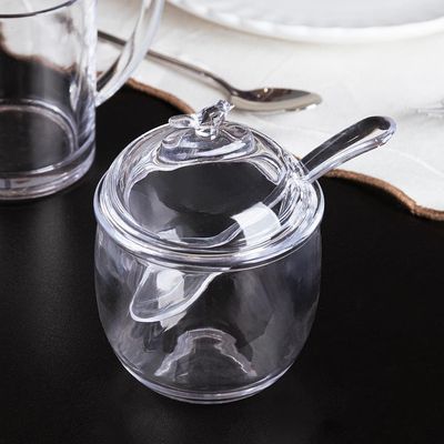 Açucareiro com Colher e Tampa Wolff Bird 150ml Cristal Ecológico Transparente