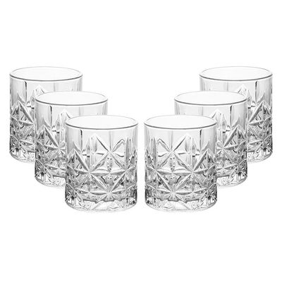 Conjunto 6 Copos Baixo Wolff Stella 300ml Vidro Transparente Elegante Transparente