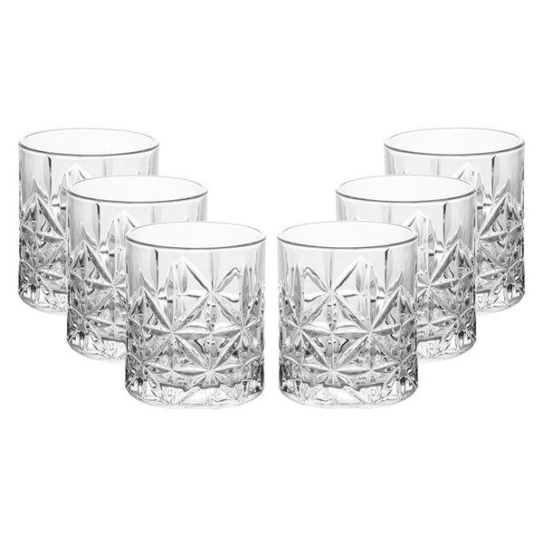 Conjunto 6 Copos Baixo Wolff Stella 300ml Vidro Transparente Elegante Transparente