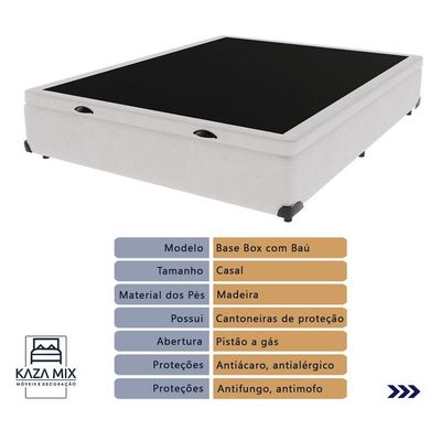 Cama Box Baú Casal E Colchão Black Graphite Anjos Molas Ensacadas Branco