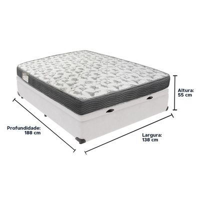 Conjunto Ortobom Iso100 D33 Casal Com Box Baú Branco