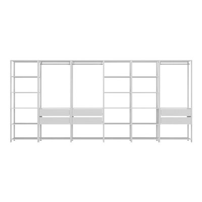 Guarda-roupas Closet Modulado 405cm 6 Peças Com 6 Gavetas E Cabideiros Multimóveis Mp4322 - Branco