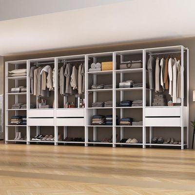 Guarda-roupas Closet Modulado 405cm 6 Peças Com 6 Gavetas E Cabideiros Multimóveis Mp4322 - Branco