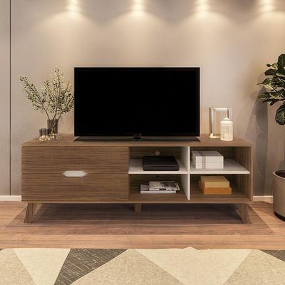 Rack Bancada Tv 75 Pol Mdf 2 Gavetas Arly Off White Pinho Off White Pinho