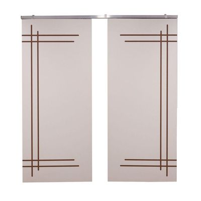 Porta Dupla Branco Prime Frisada Kit Alumínio F05 - 210x120