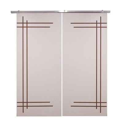 Porta Dupla Branco Prime Frisada Kit Alumínio F05 - 210x120