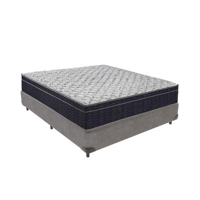 Conjunto Cama Box Viúvo E Colchão Airtech D45 Extra Firme Cinza