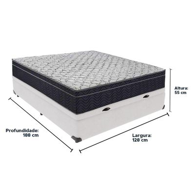 Cama Box Baú Branco Colchão Víuvo Ortobom Airtech