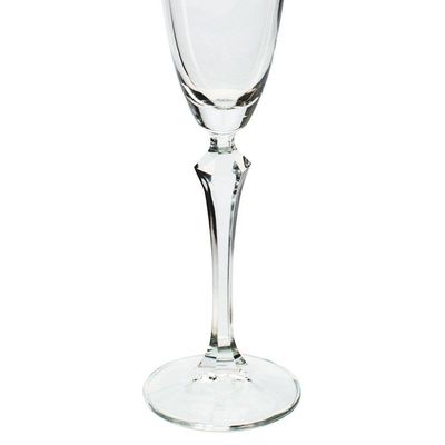 Conjunto de Taças para Champanhe Bohemia Elizabeth em Cristal Ecológico Silver Rim 200 ml – 6 Peças