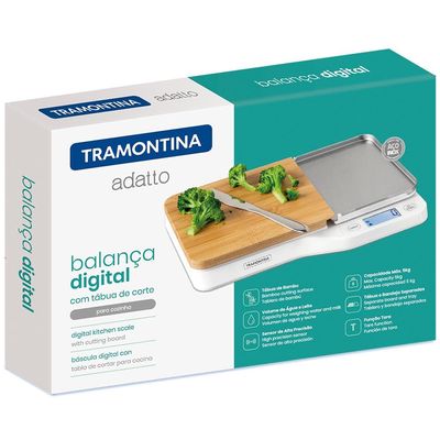 Balança Digital para Cozinha Tramontina Adatto 5kg com Tábua de Corte