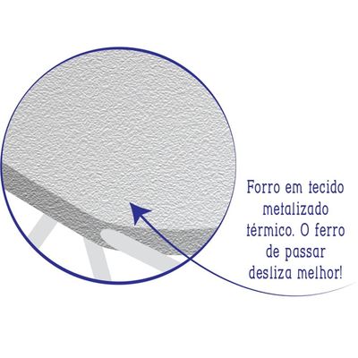 Tábua de Passar Roupa Utimil Ajustável com Ponta e Suporte para Ferro – Branco/Cinza