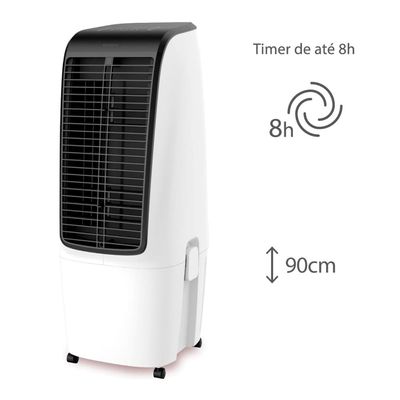 Climatizador de Ar Spirit Master 90cm, 110W com Controle Remoto, Display LED, Timer de até 8 horas, 20 Litros – Branco branco / 220