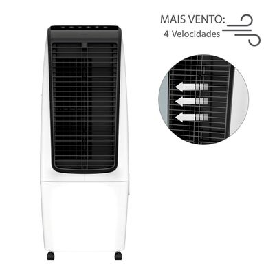 Climatizador de Ar Spirit Master 90cm, 110W com Controle Remoto, Display LED, Timer de até 8 horas, 20 Litros – Branco branco / 220