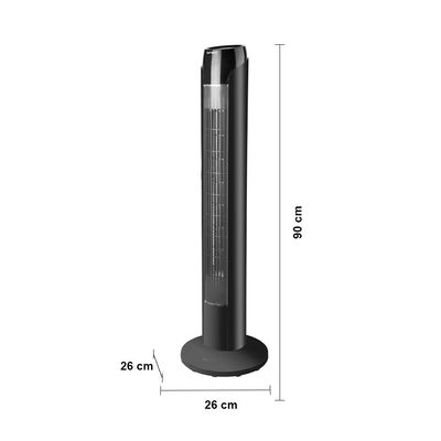 Ventilador de Torre 90cm Spirit SKY com 3 Velocidades, Controle Remoto e Timer de até 7h30 – Preto Preto / 220