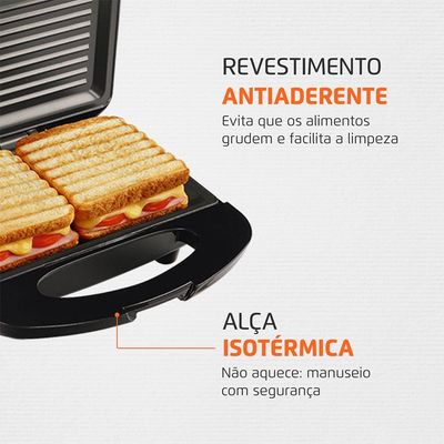 Sanduicheira Mondial Grill S-07 - Preto/Inox Preto,Inox / 110