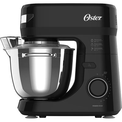 Batedeira Planetária Bowl Inox III Oster OBAT641 850W 12 Velocidades Tampa Antirrespingos Preto / 110