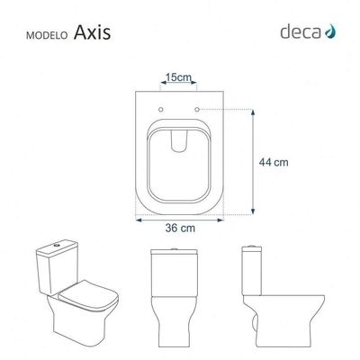 Assento Sanitário Soft Close Axis ébano (preto) Para Vaso Deca