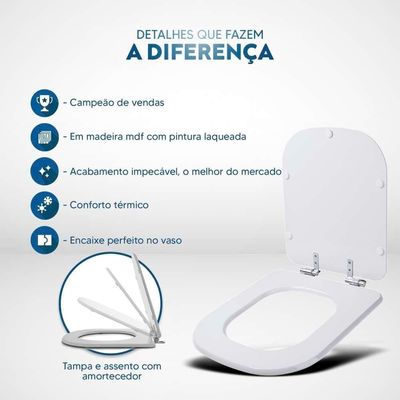 Assento Sanitário Soft Close Axis ébano (preto) Para Vaso Deca