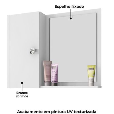 Armario Espelheira 1 Porta 57 Cm Genova Bechara Branco
