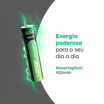 Pilha Recarregável Aaa C-4 - 900mah 1.2v - Vp3ab4r