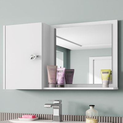 Armario Espelheira 1 Porta 57 Cm Genova Bechara Branco