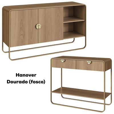 Balcao Buffet E Aparador 135 Cm Organica Artesano Hanover Dourado