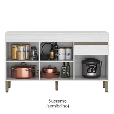 Balcao Com Tampo 3 Portas 1 Gaveta 150 Cm Line Ktp Supremo