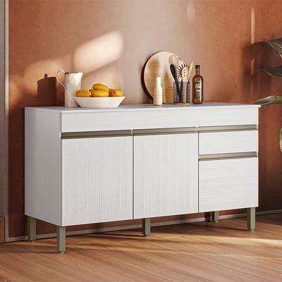 Balcao Com Tampo 3 Portas 1 Gaveta 150 Cm Line Ktp Supremo