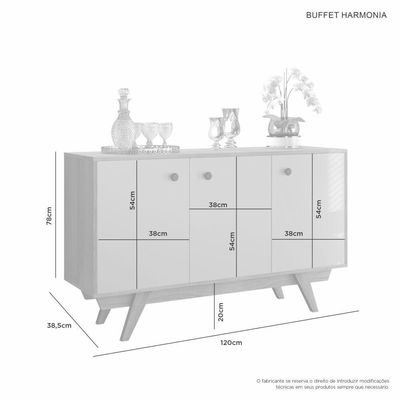 Buffet Harmonia Jcm Movelaria Cinamomo/off White