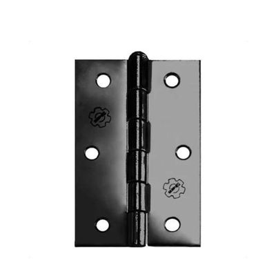 Dobradiça Para Porta Silvana 4 Sem Rolamento Americana Embutir Preto Texturizado Com 3 Peças