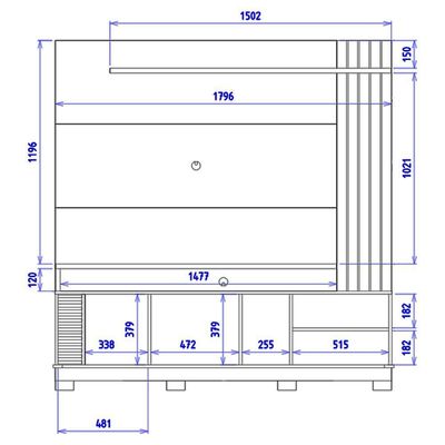 Estante Home TV 75 Polegadas 2 Portas 182 Cm Jurere Colibri Off White Matte Freijo