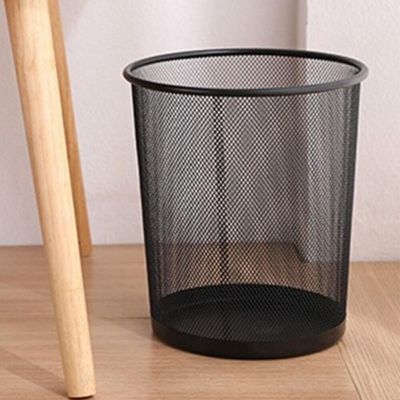 Cesto Lixeira Aramada De Metal 10l Telado Vazado Escritorio Sala Consultorio Decorativo Preto