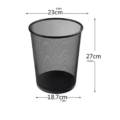 Cesto Lixeira Aramada De Metal 10l Telado Vazado Escritorio Sala Consultorio Decorativo Preto