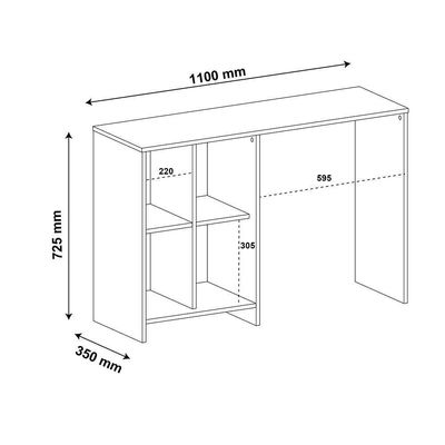 Escrivaninha - Mesa Para Notebook Matrix Branco E 4 Nichos - Artely