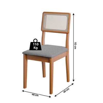 Conjunto De Mesa Sala De Jantar Tampo Com Vidro 6 Cadeiras