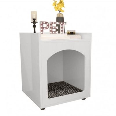 Mesa De Cabeceira Casinha De Cachorro-gato Pet Branco