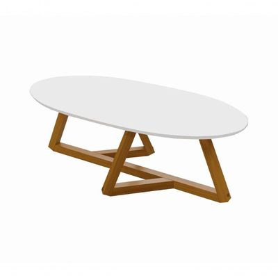 Mesa De Centro Sala De Estar Classic Oval Branca