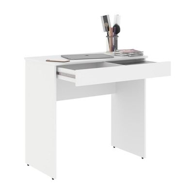 Mesa Para Computador Paris Branco C- Gaveta Porta Itens Com Divisória
