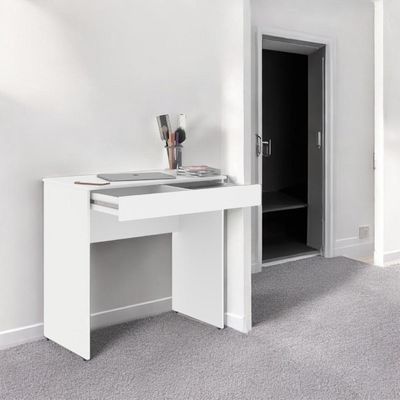 Mesa Para Computador Paris Branco C- Gaveta Porta Itens Com Divisória