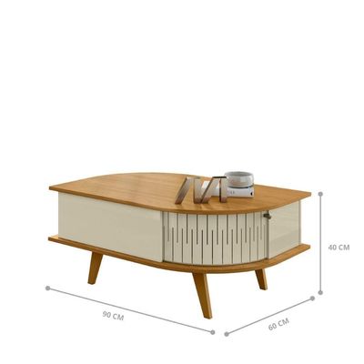 Mesa De Centro Indianapolis Com Tampo Decorativo Cumaru-opala