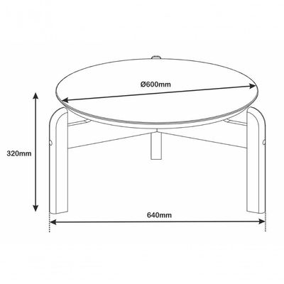 Mesa De Centro Circular Para Sala De Estar Lizz Off-white-cedro