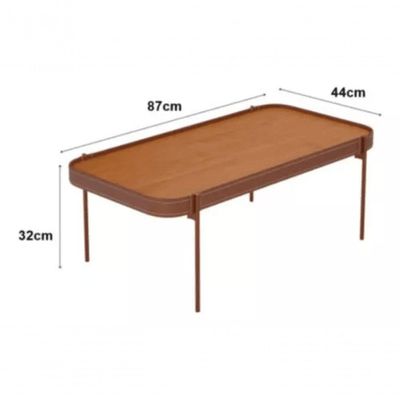 Mesa De Centro Sala De Estar Melin P 87x44 Nature Com Pes Metal Cobre