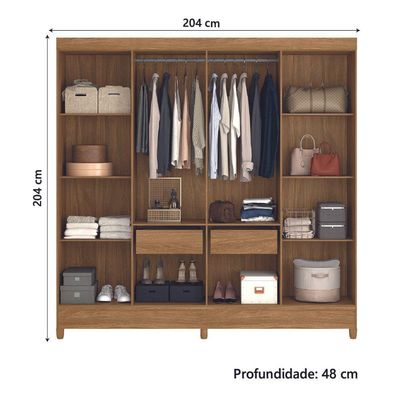 Guarda Roupas Casal 8 Portas 2 Gavetas Marajó Moval Freijo Off